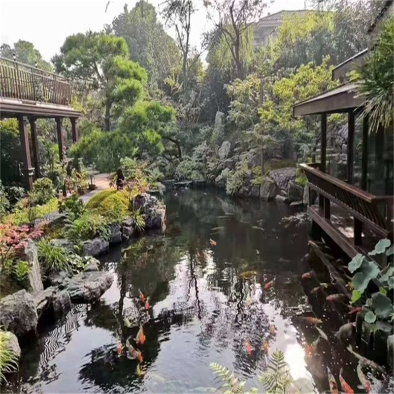 汉滨庭院假山鱼池样式